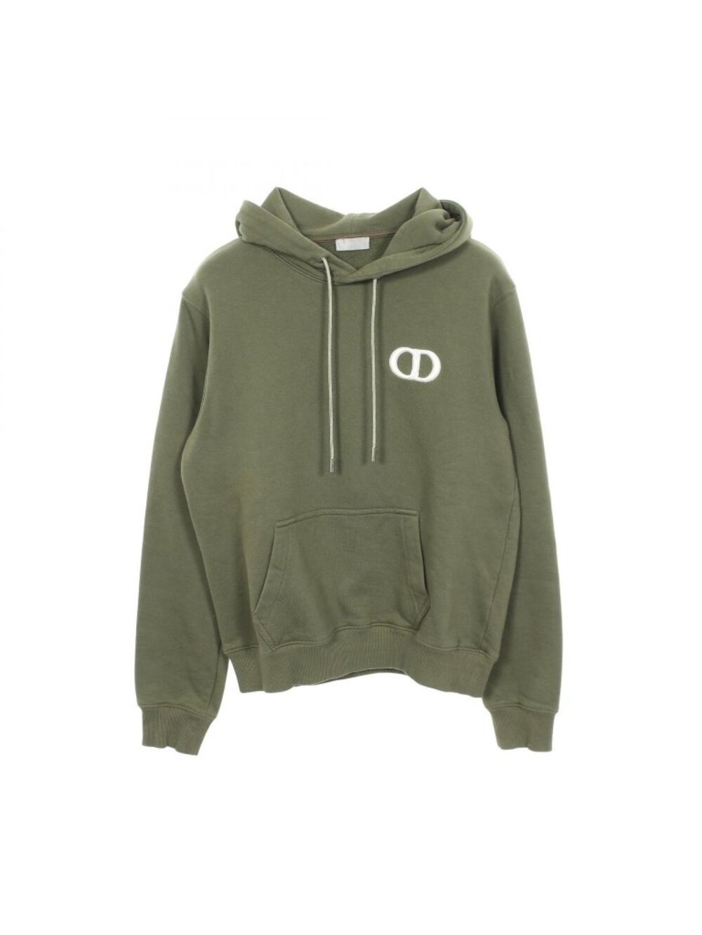 Dior Hoodie CD Icon Logo Embroidery Khaki Cotton Pullover